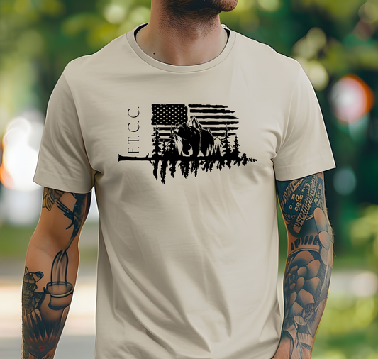 F.T.C.C. Icon with American flag and bear T-Shirt