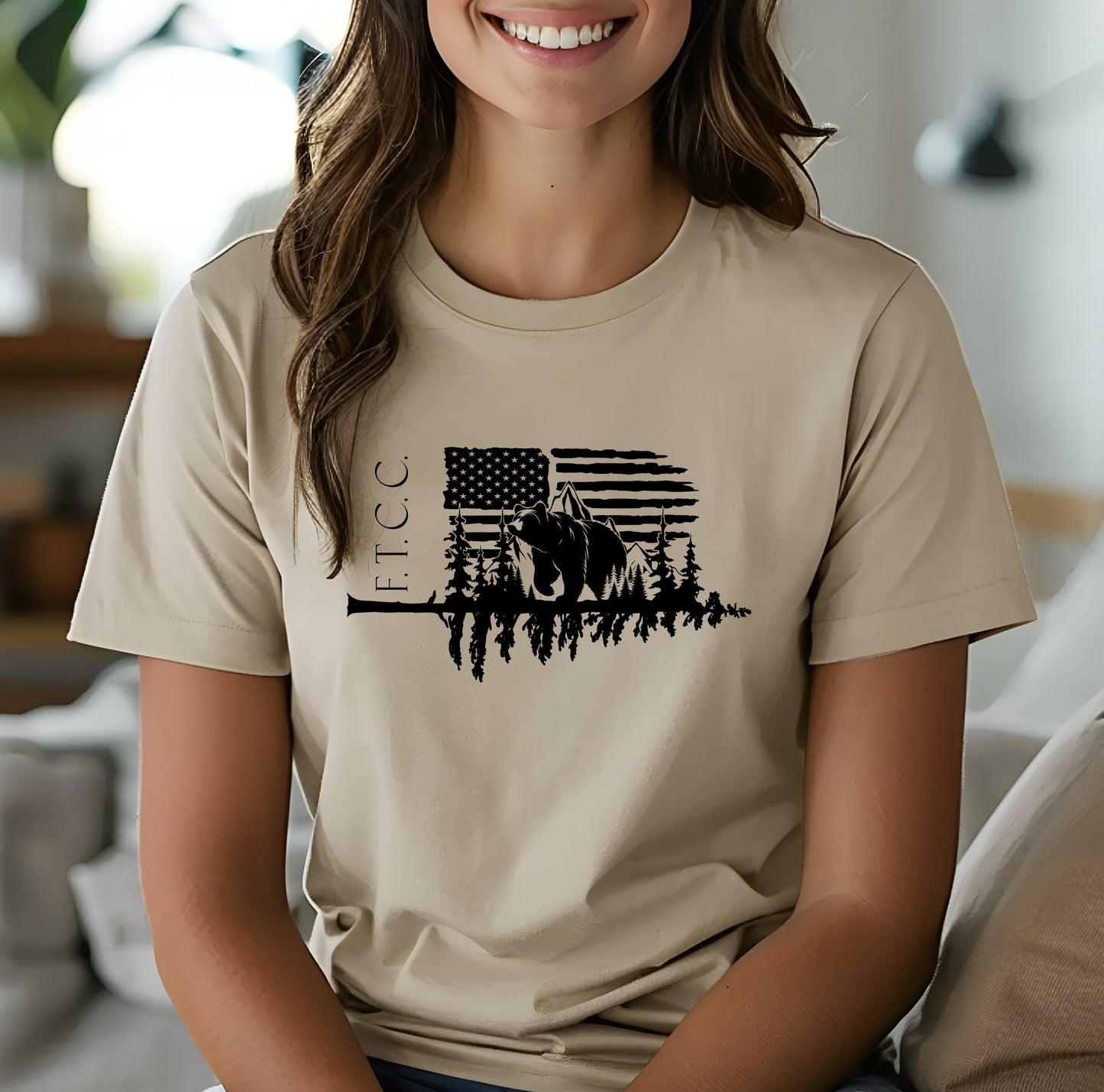 F.T.C.C. Icon with American flag and bear T-Shirt